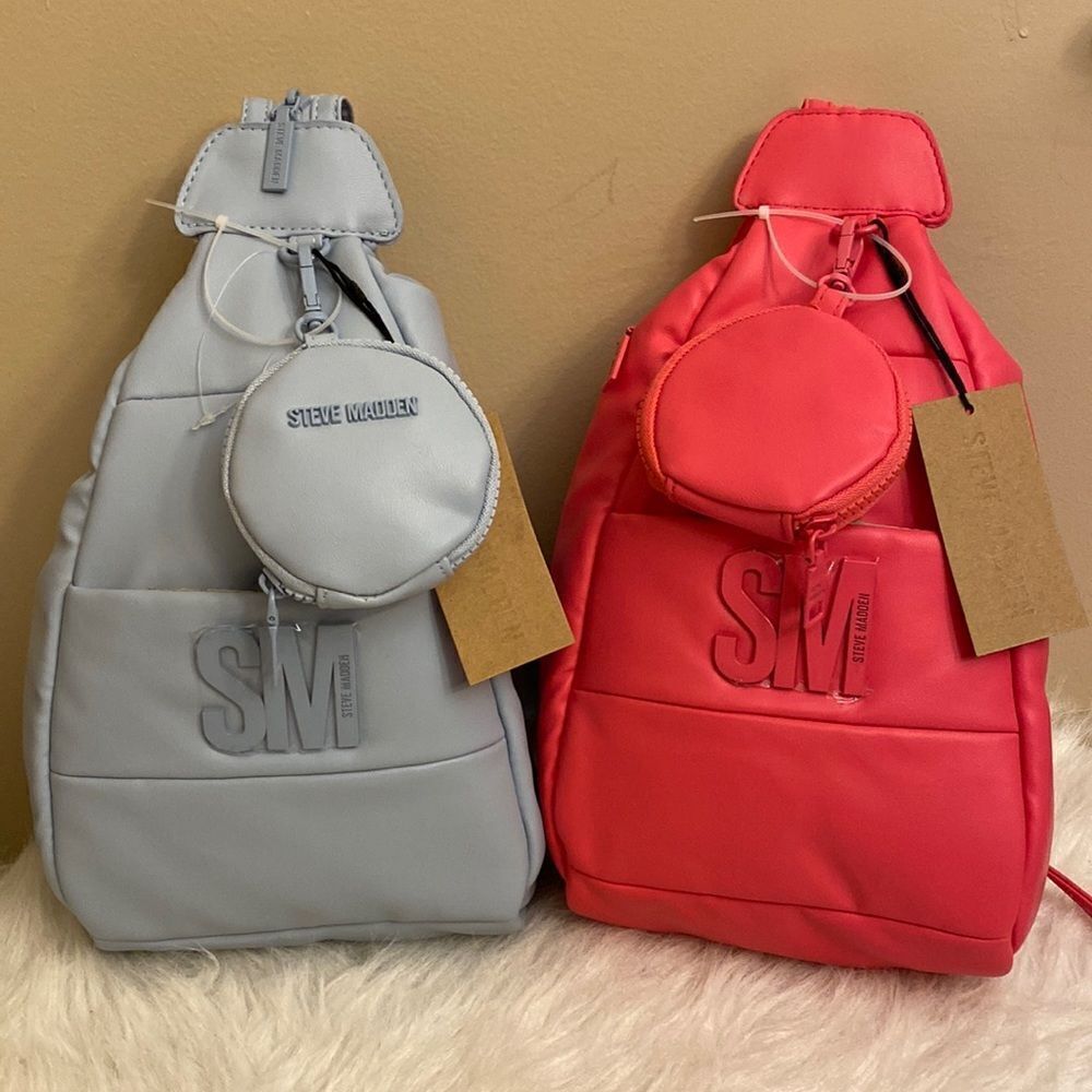 NWT Steve Madden (bjaya) Backpack w/Matching Coin Pouch -Pink - Picture 13 of 13